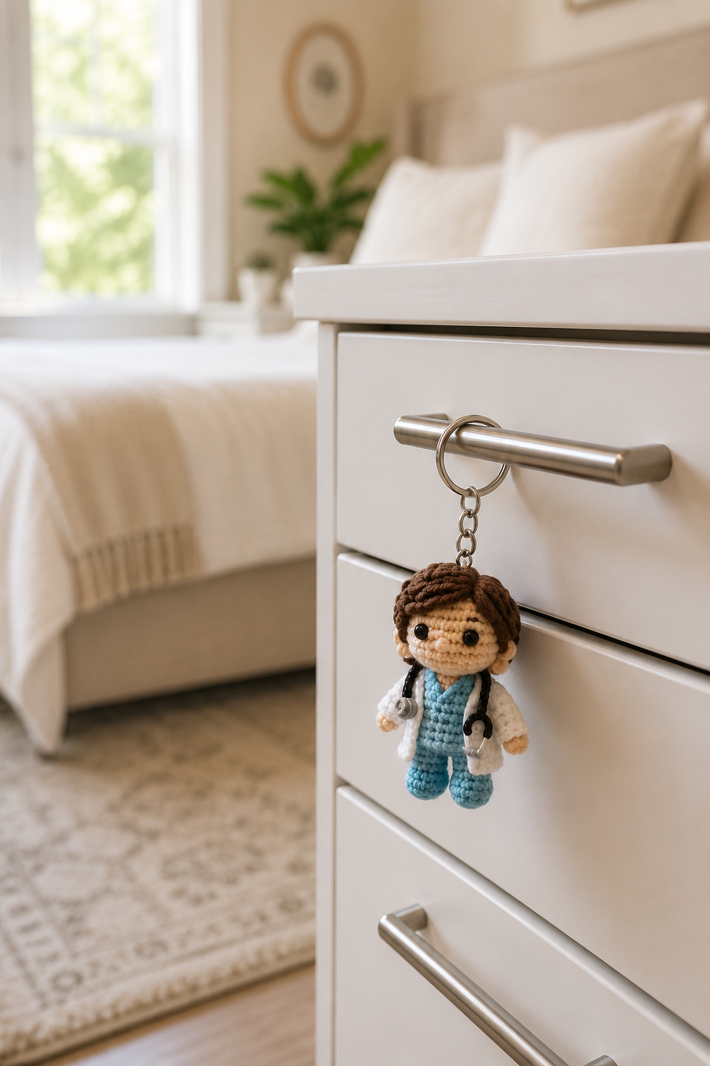 Cute Crochet Doctor Keychain – Free Amigurumi DIY