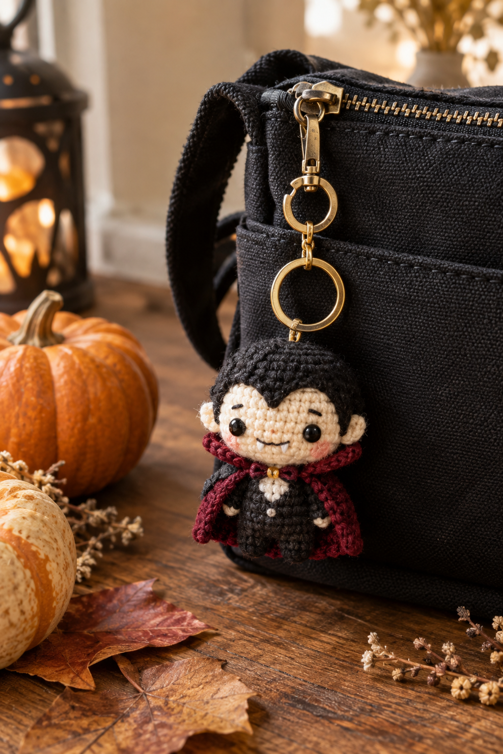 Free Crochet Vampire Keychain Halloween Amigurumi