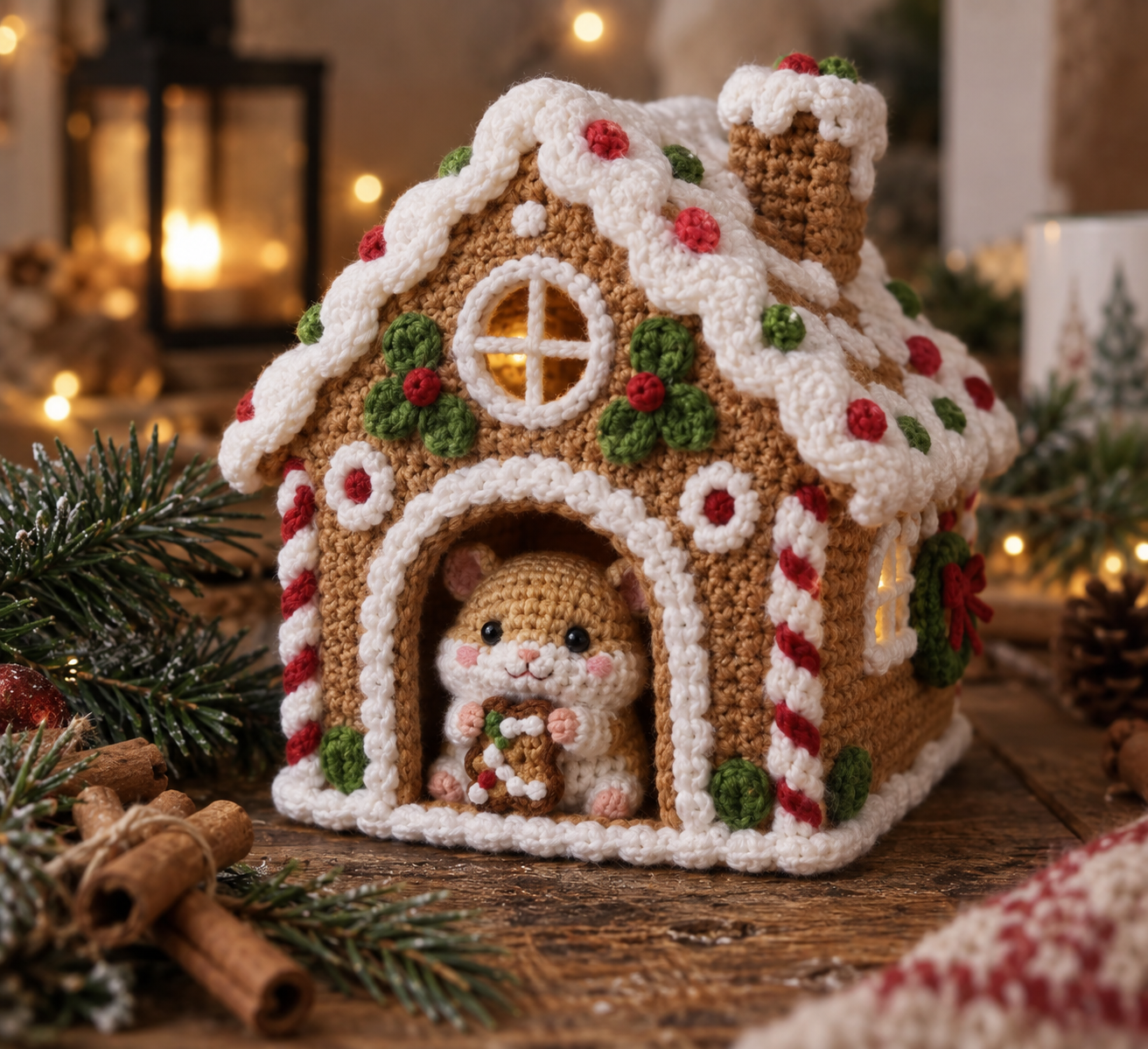 Miniature Gingerbread Hamster Crochet Pattern for Christmas