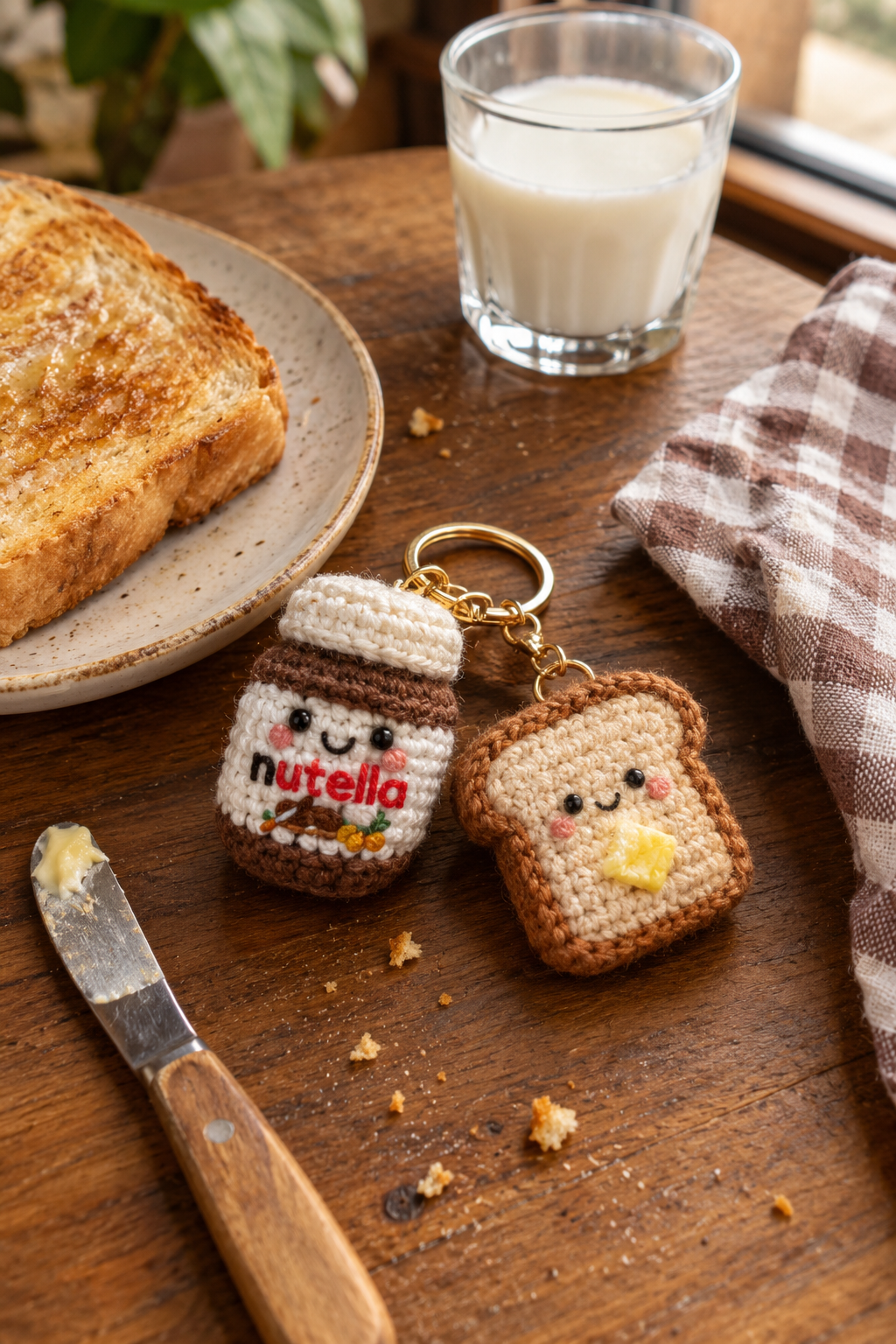 Crochet Nutella Toast Bag Charm Free Pattern
